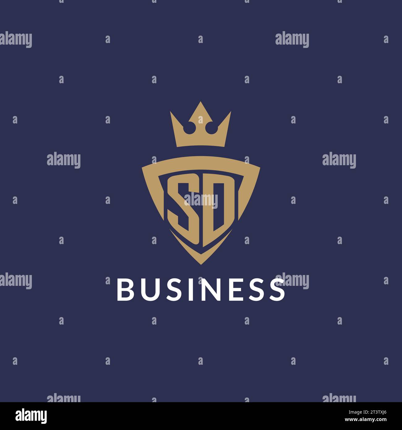 Sd Logo With Shield And Crown Monogram Initial Logo Style Vector File