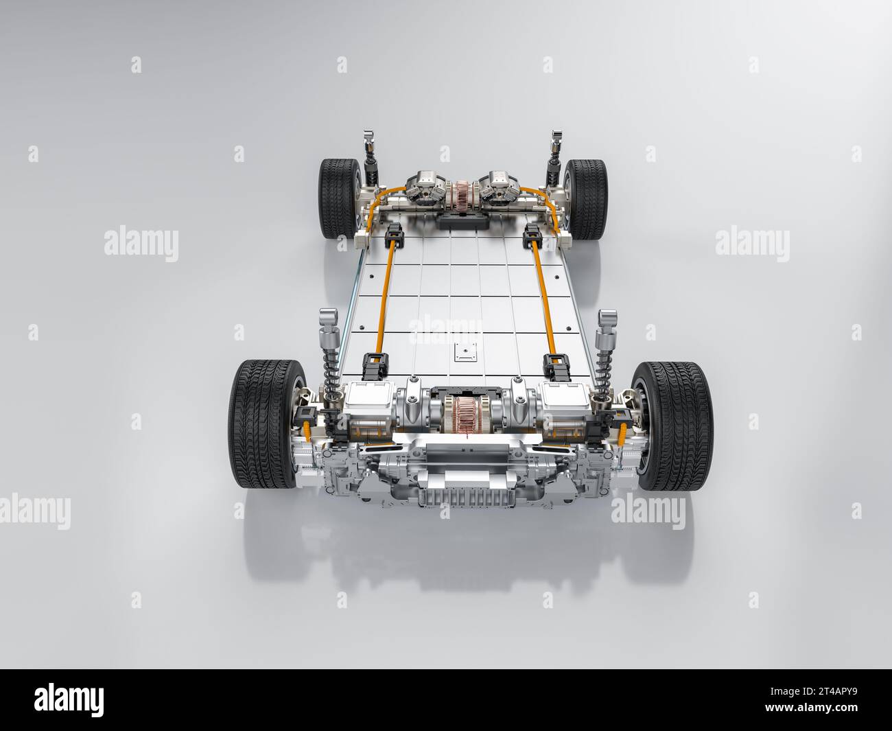 3d Rendering Electric Car Battery With Pack Of Battery Cells Module On