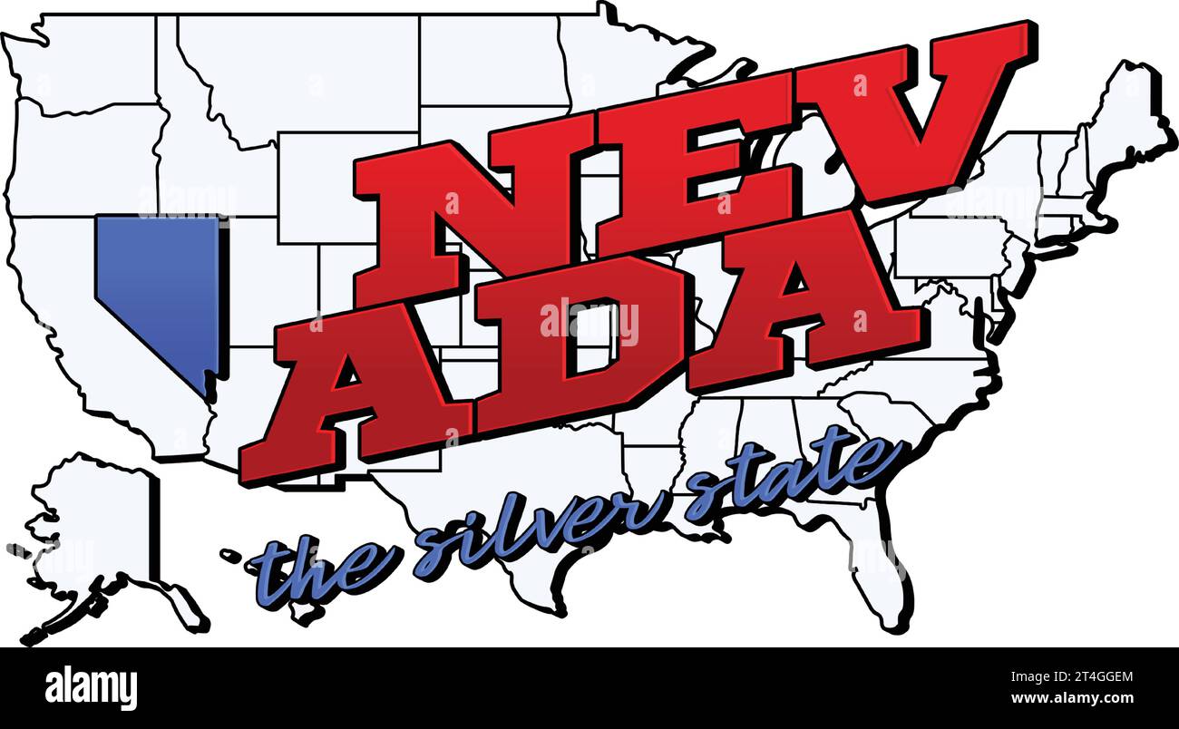 Nevada State With Us On American Royalty Free Vector Image Stock Vector