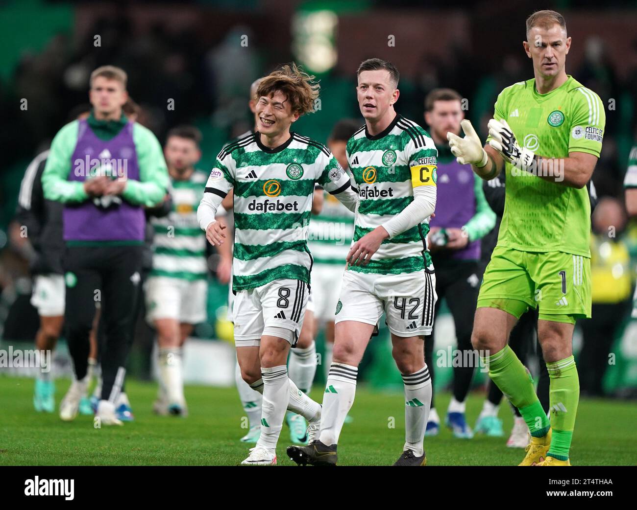 Celtic S Kyogo Furuhashi Callum Mcgregor And Goalkeeper Joe Hart