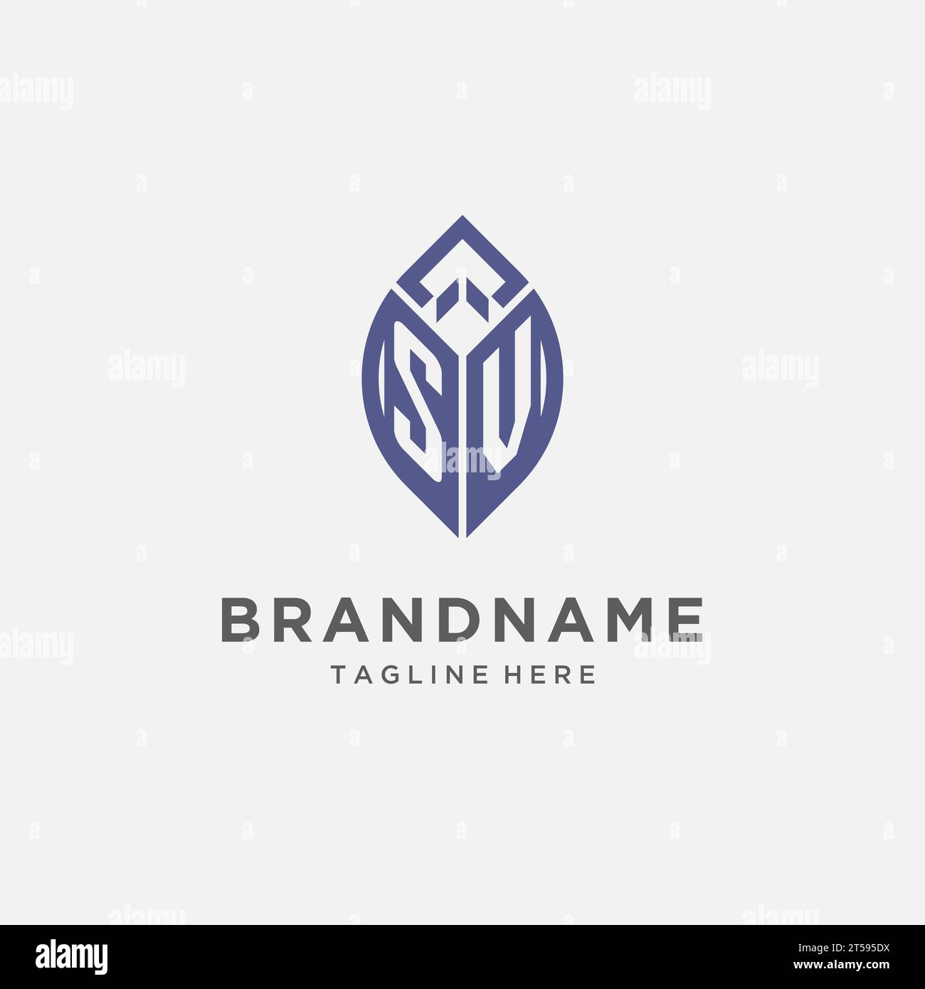 Sv Logo With Leaf Shape Clean And Modern Monogram Initial Logo Design