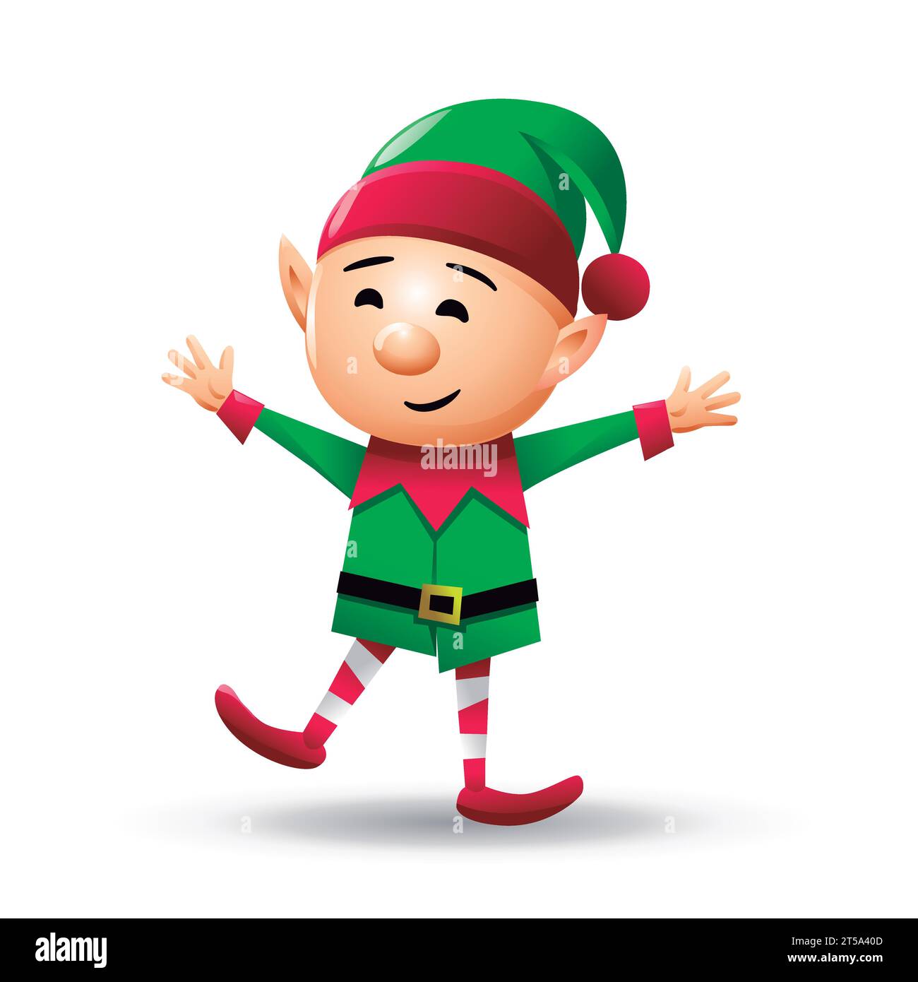 Christmas Elf Isolated On White Background Gnome Cartoon Character