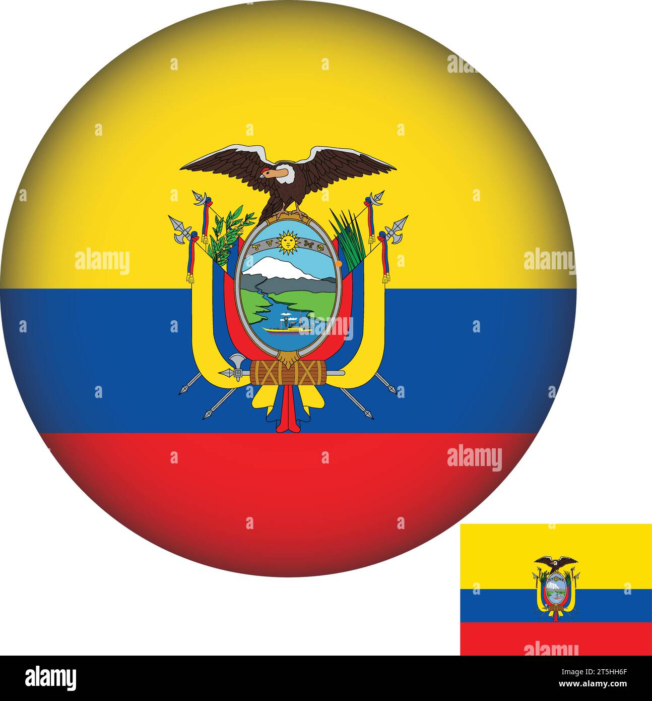 Ecuador Flag Round Shape Vector Stock Vector Image Art Alamy