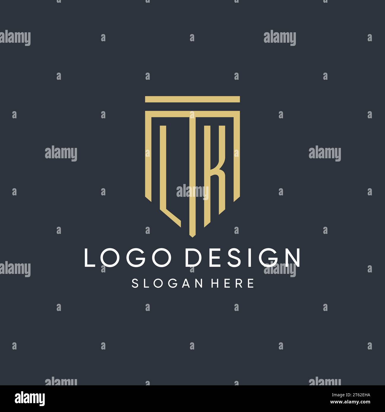 LK Monogram With Modern And Luxury Shield Shape Design Vector Graphic