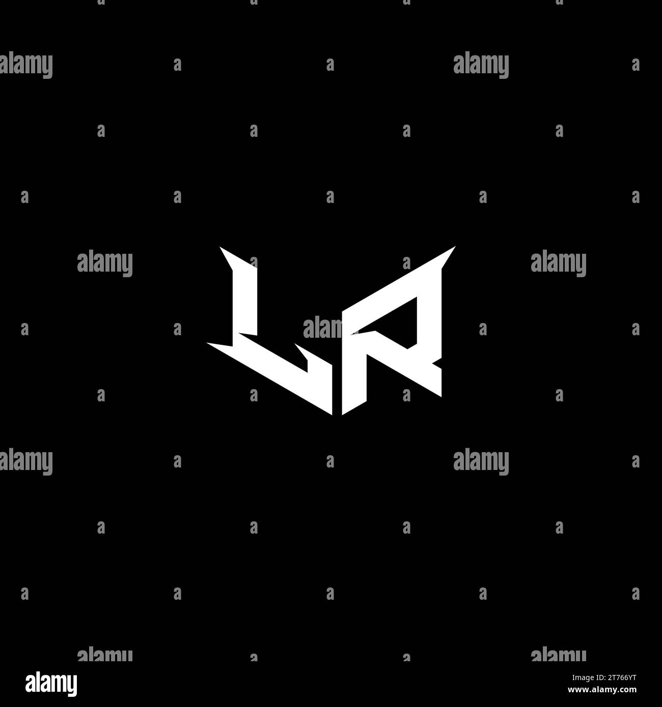 LR Premium Emblem Logo Initial Esport And Gaming Design Concept Stock