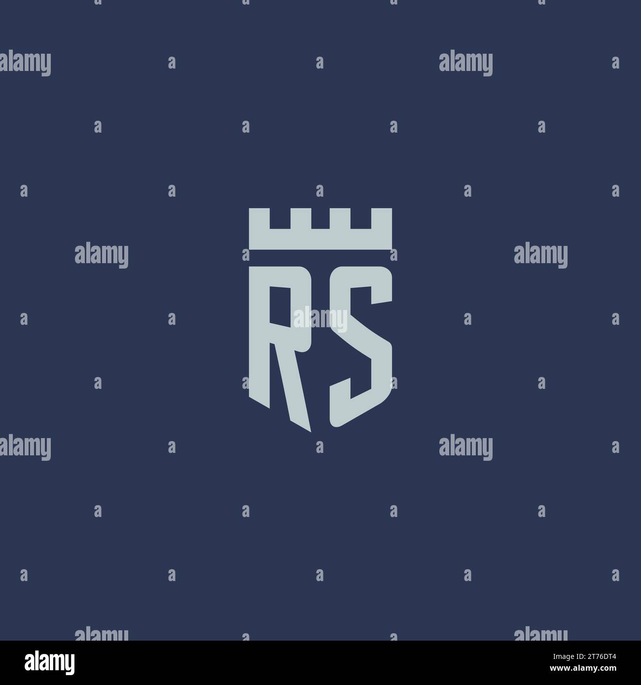 Rs Logo Monogram With Fortress Castle And Shield Style Design Ideas