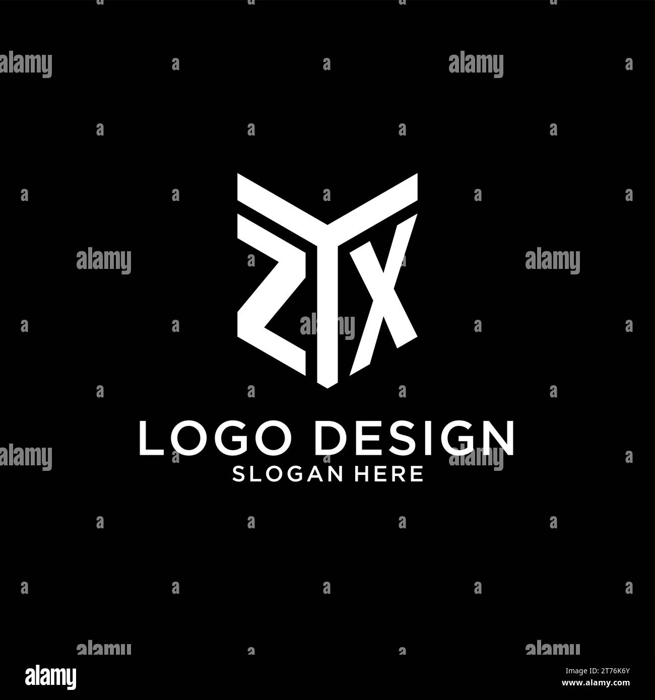 Zx Mirror Initial Logo Creative Bold Monogram Initial Design Style