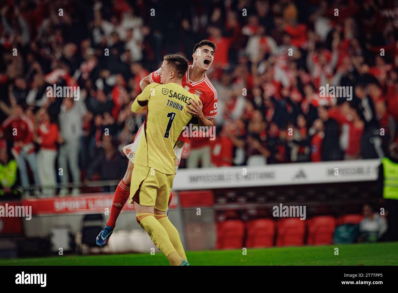 Anatoliy Trubin And Antonio Silva Celebrating Win During Liga Portugal