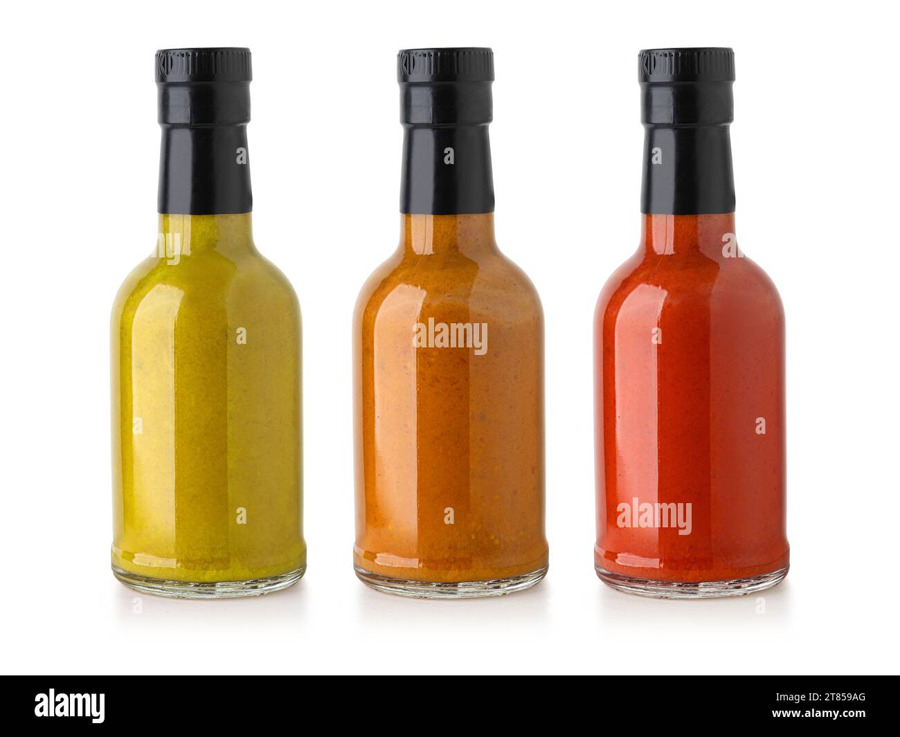 Barbecue Sauces In Glass Bottles With Clipping Path Stock Photo Alamy