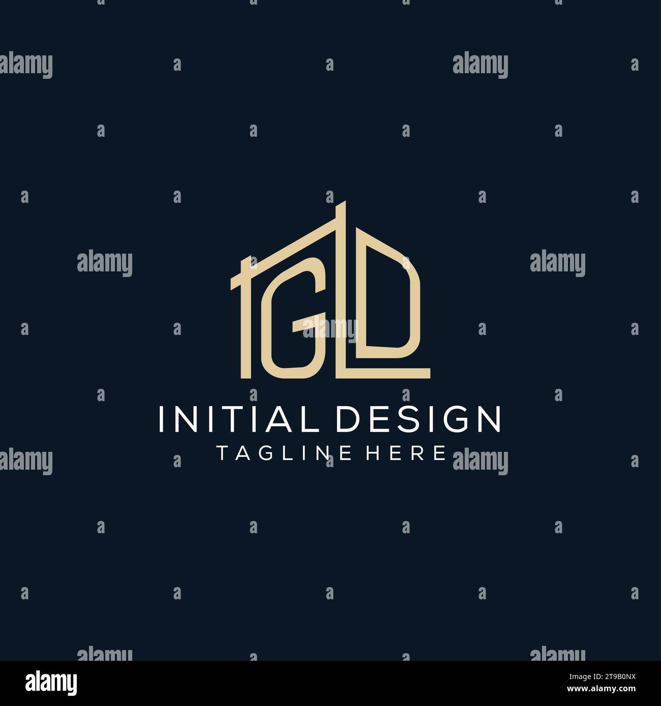 Initial GD Logo Clean And Modern Architectural And Construction Logo