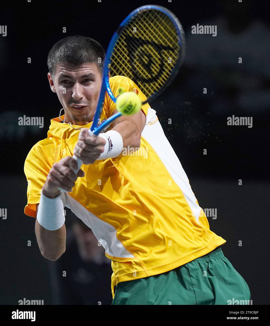 Australia S Alexei Popyrin In Action During The Davis Cup Semi