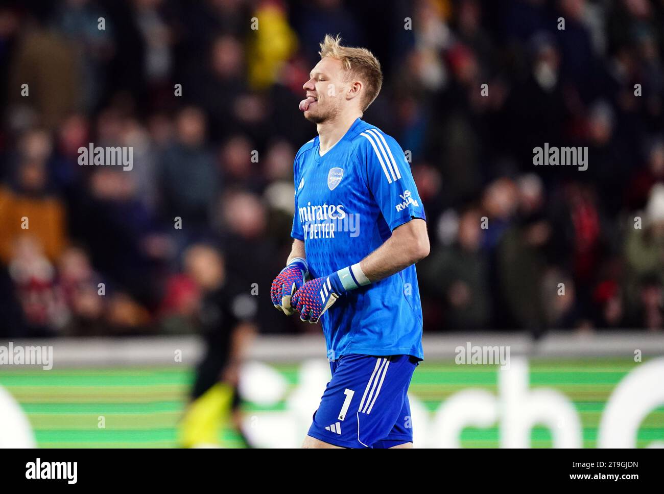 Arsenal Goalkeeper Aaron Ramsdale During The Premier League Match At