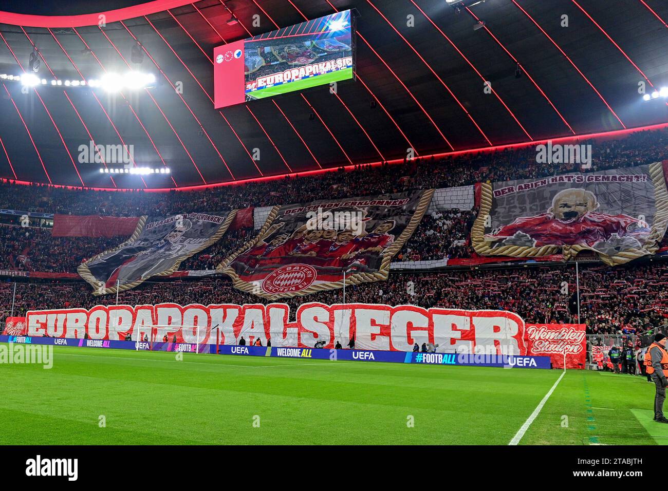 Fans Des FC Bayern Zeigen Choreographie Fans Publikum Zuschauer