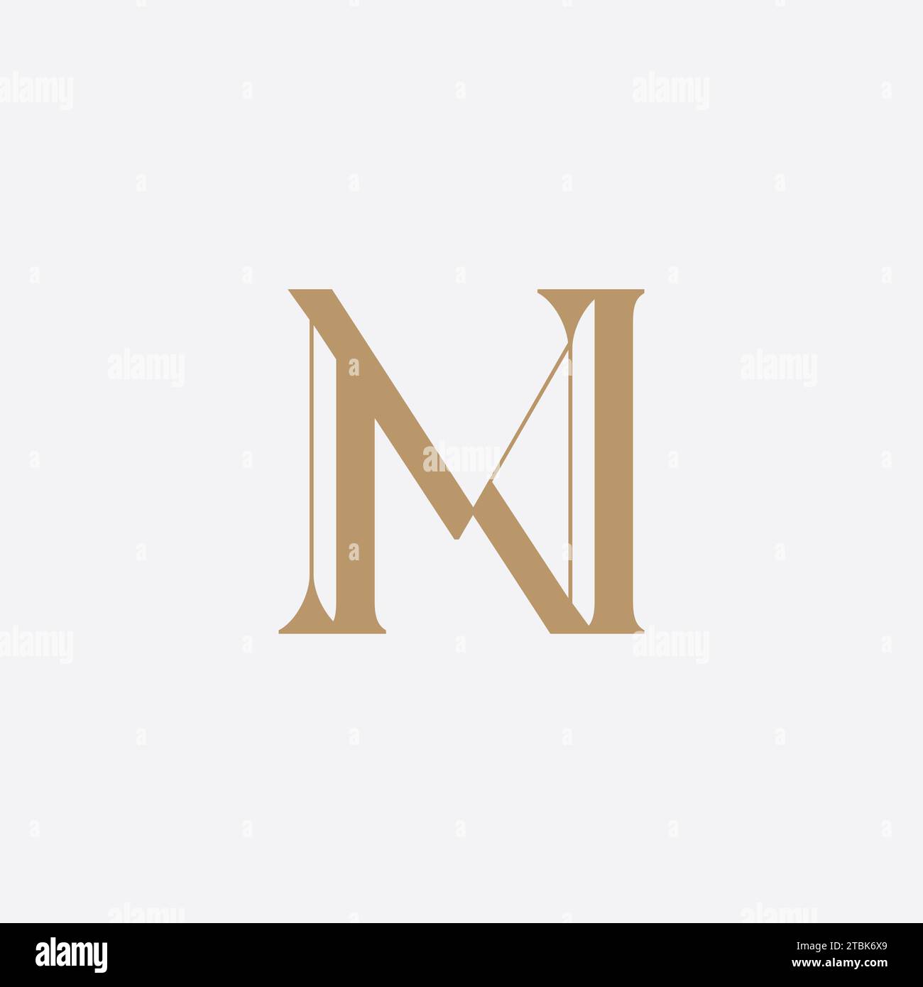 Alphabet Letters Monogram Icon Logo Mn Or Nm Vector Illustration Stock