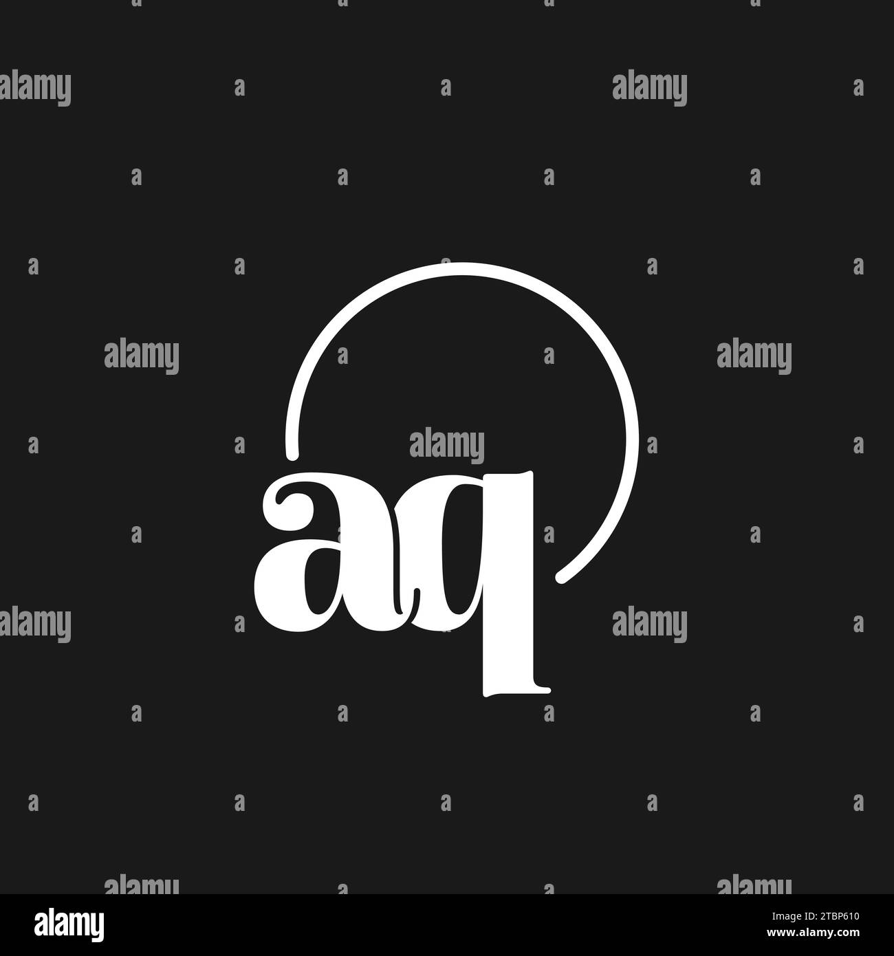 AQ Logo Initials Monogram With Circular Lines Minimalist And Clean