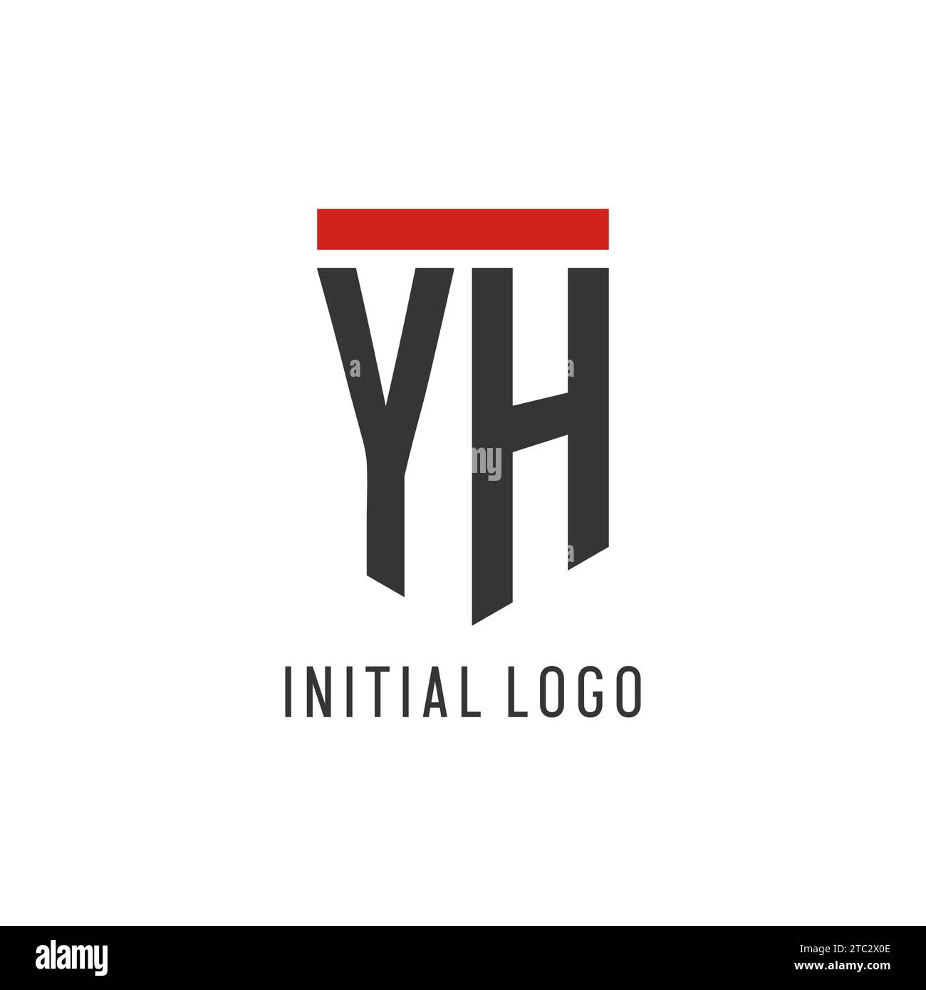 YH Initial Esport Logo With Simple Shield Design Style Vector Graphic