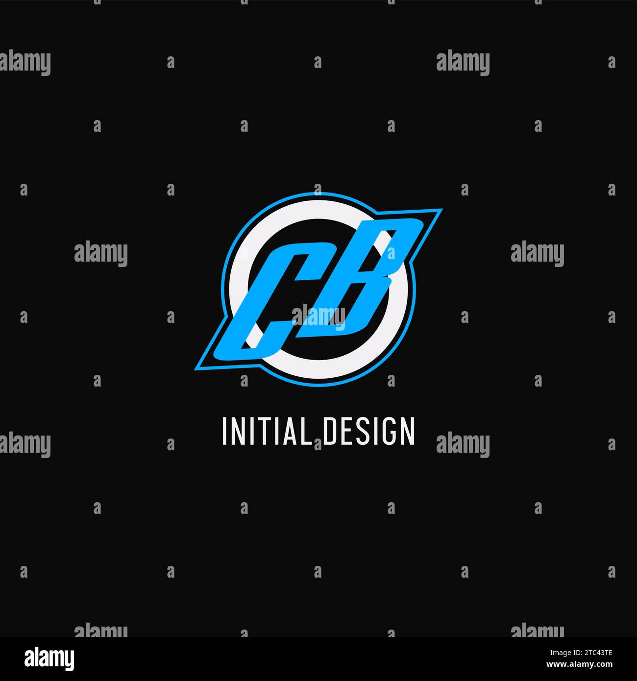 Initial CB Logo Circle Line Creative Esport Team Logo Monogram Style