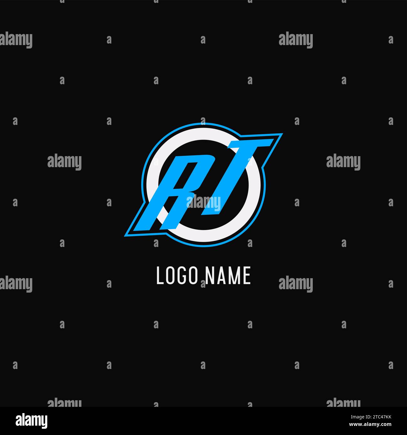 Initial Rt Logo Circle Line Creative Esport Team Logo Monogram Style