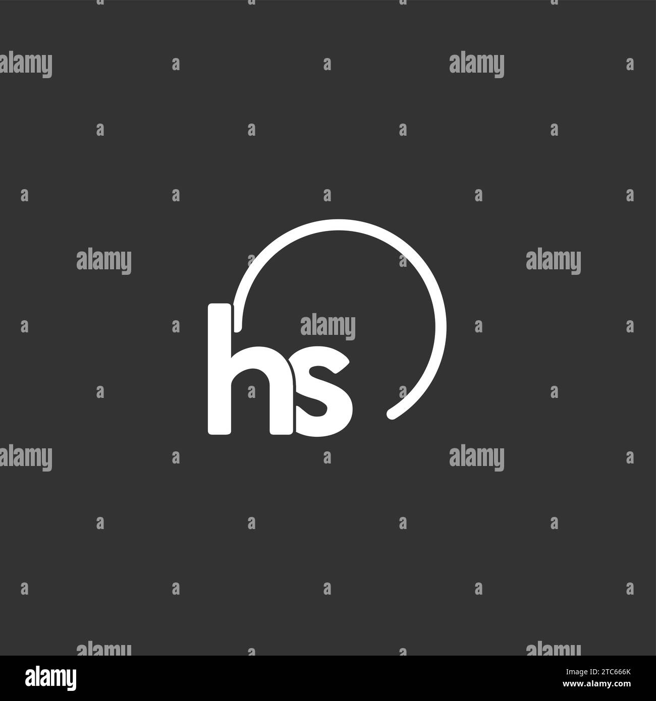 Hs Initial Logo With Rounded Circle Vector Graphic Stock Vector Image