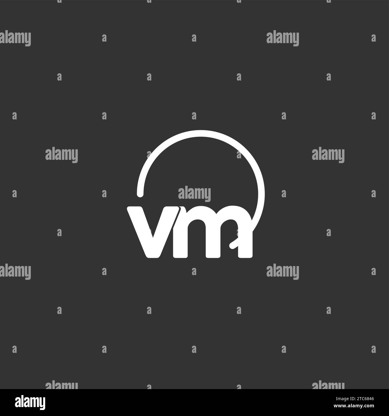 Vm Initial Logo With Rounded Circle Vector Graphic Stock Vector Image