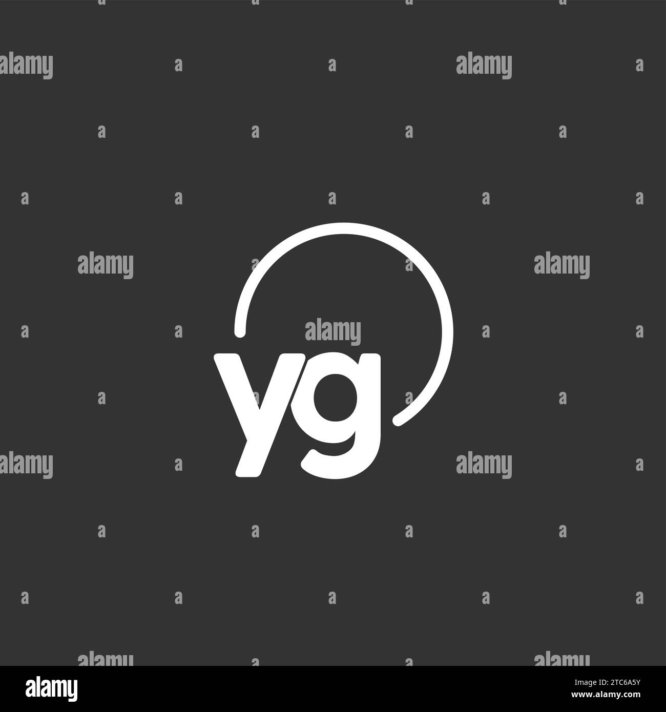 Yg Initial Logo With Rounded Circle Vector Graphic Stock Vector Image