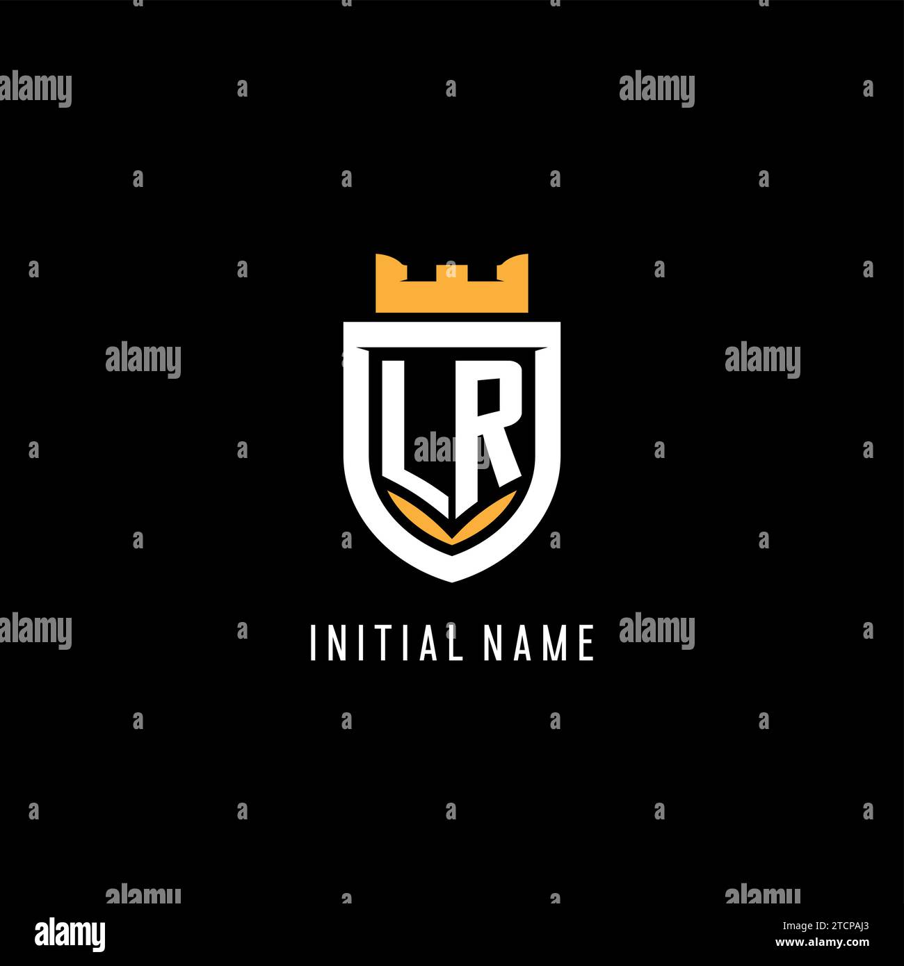 Initial Lr Logo With Shield Esport Gaming Logo Monogram Style Vector