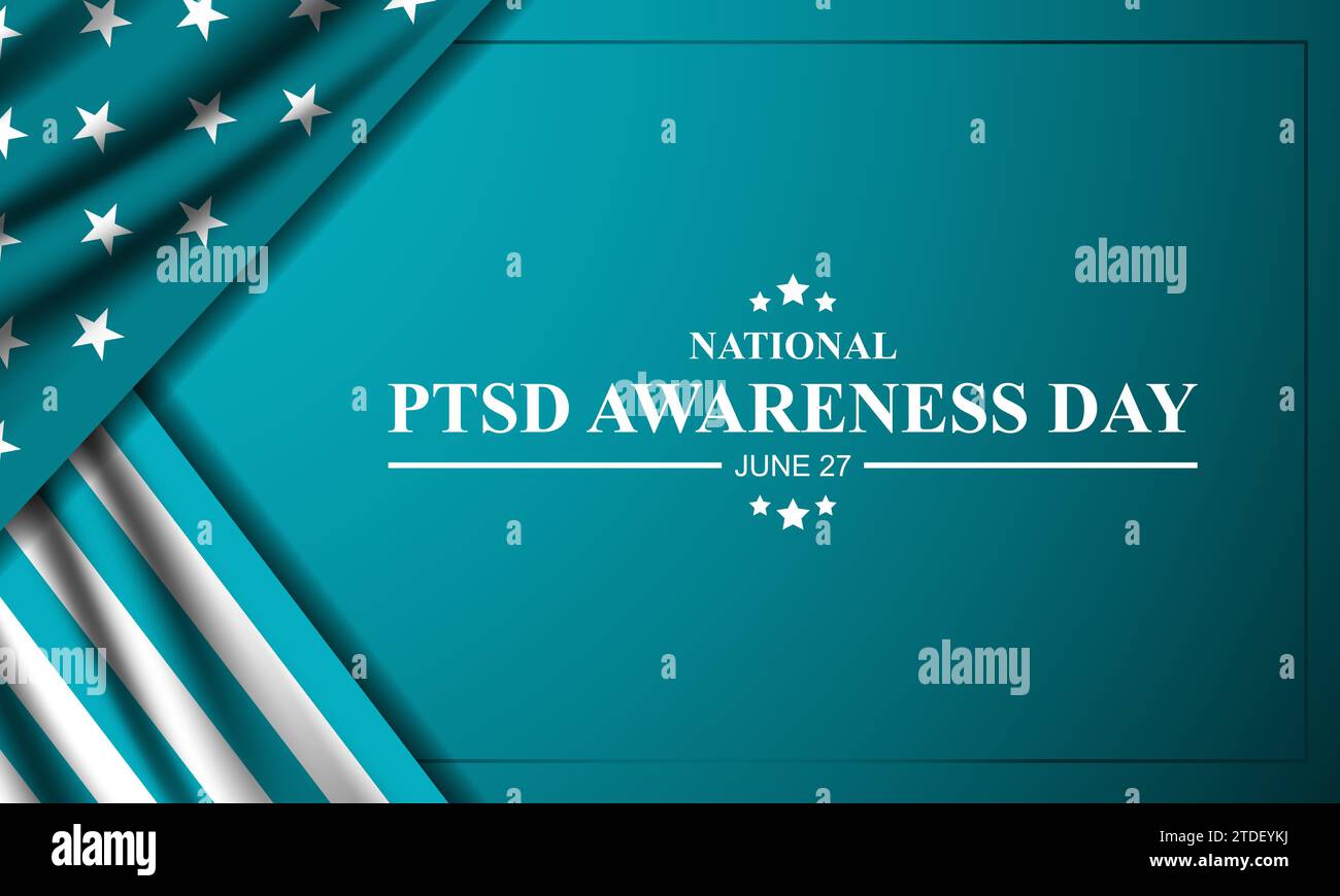 National PTSD Awareness Day June 27 Background Vector Illustration