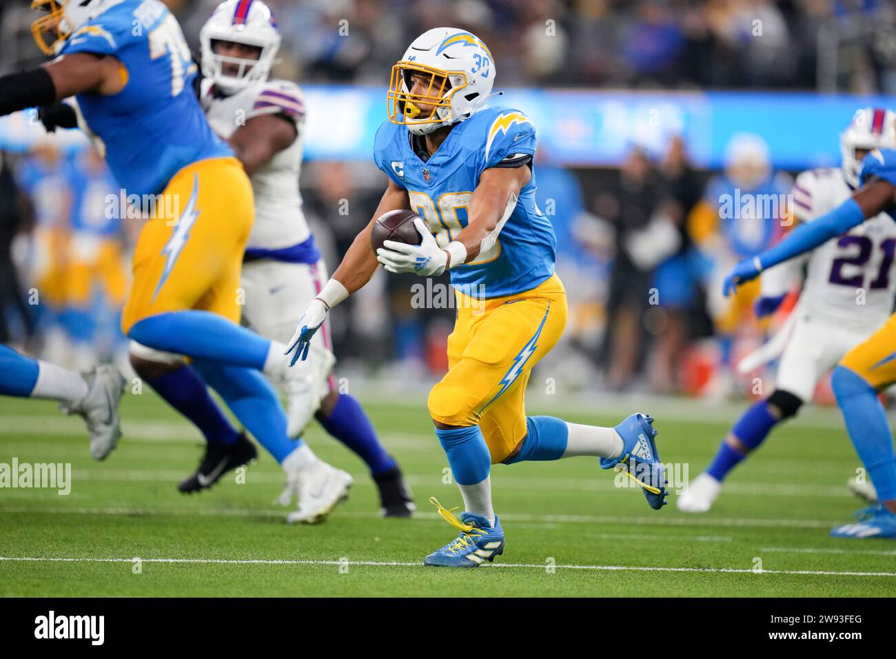 Los Angeles Chargers Running Back Austin Ekeler Carries Against