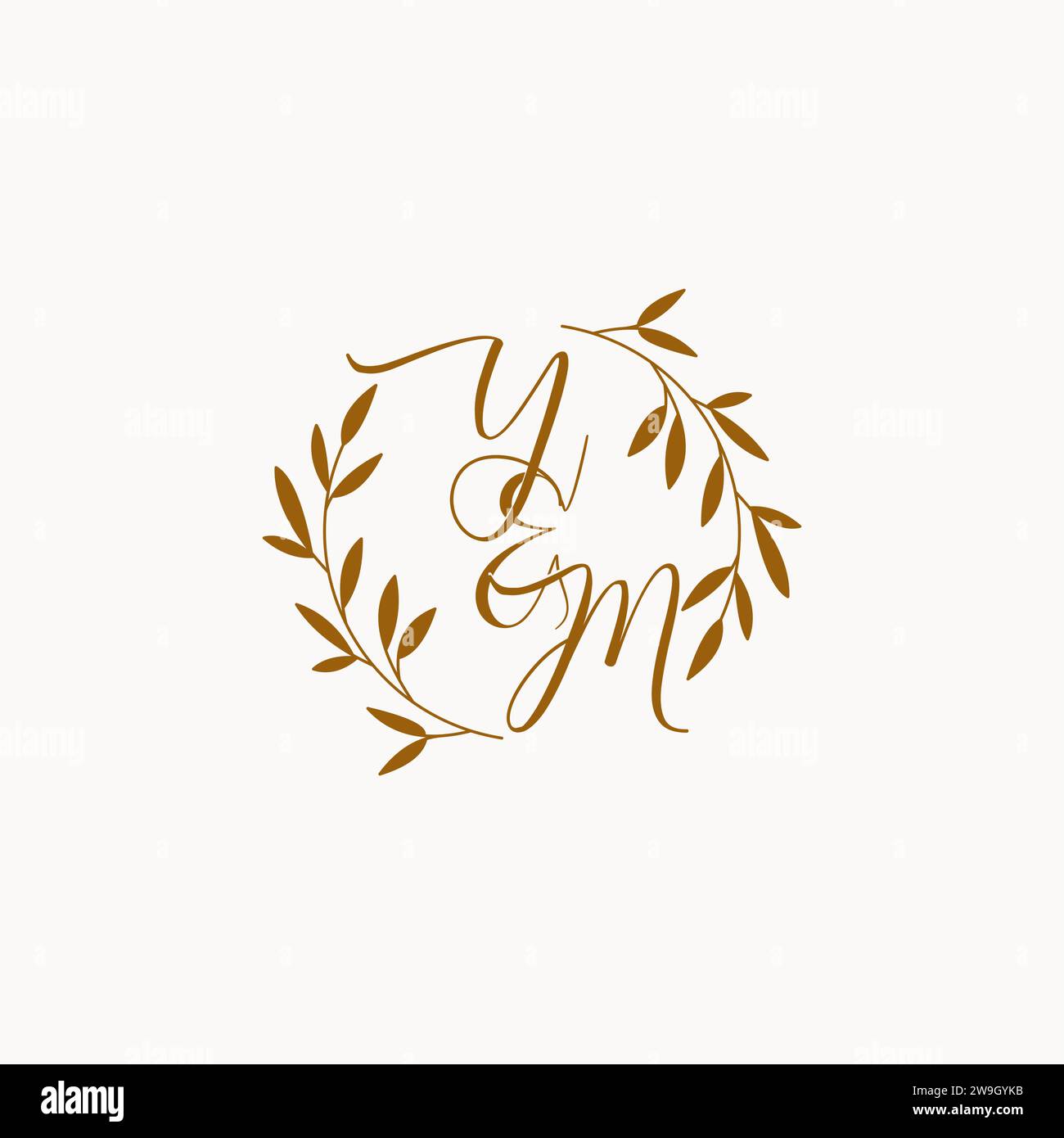 Ym Initial Wedding Monogram Logo Design Stock Vector Image Art Alamy