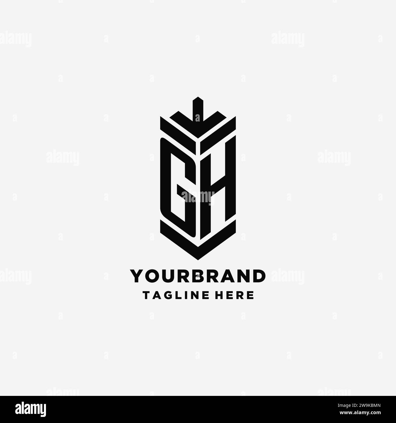 Initials GH Shield Logo Design Creative Monogram Logo Inspiration