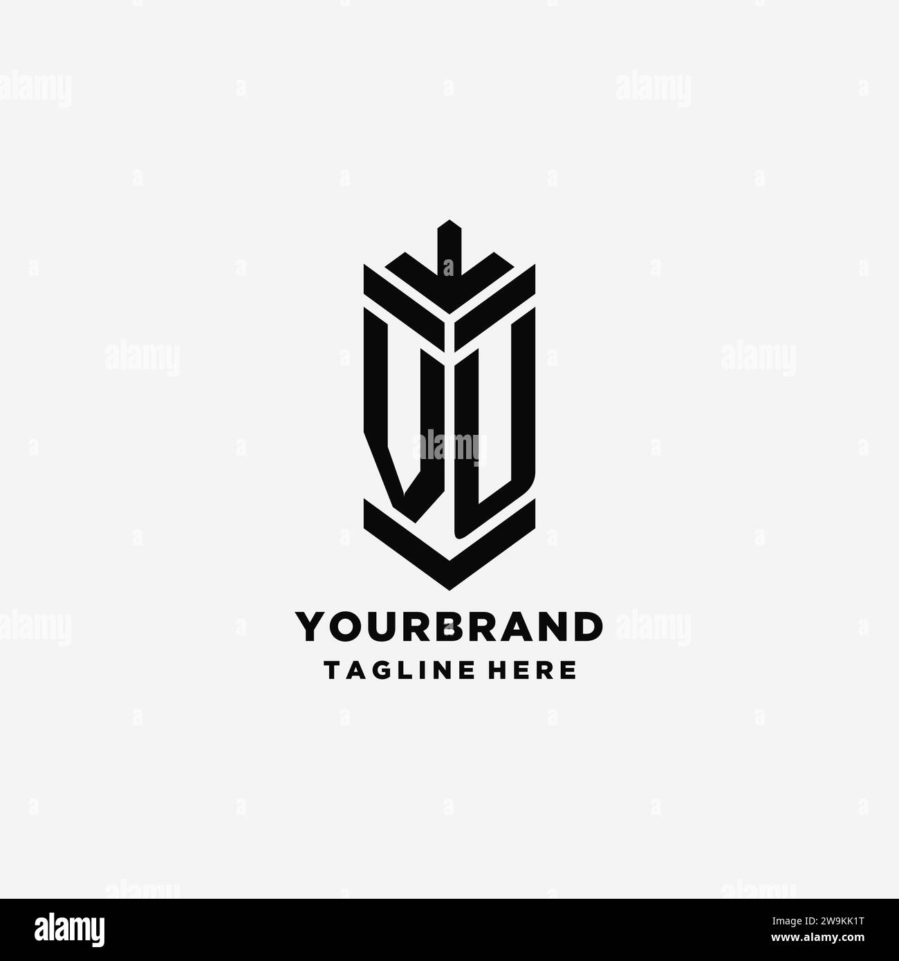 Initials Vu Shield Logo Design Creative Monogram Logo Inspiration