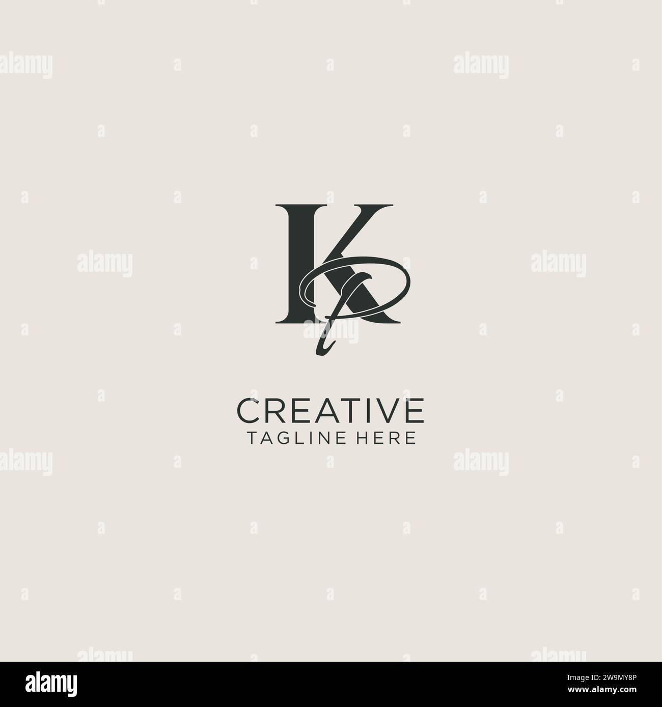 Initials Kp Letter Monogram With Elegant Luxury Style Corporate