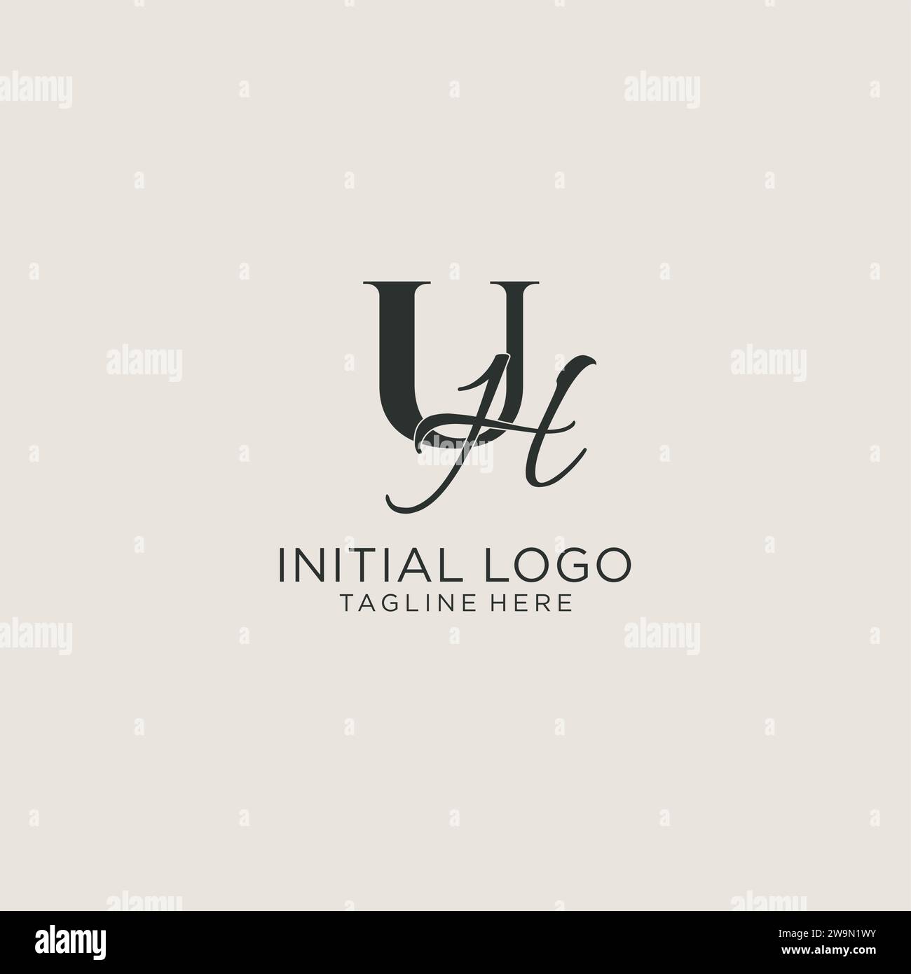 Initials Uh Letter Monogram With Elegant Luxury Style Corporate