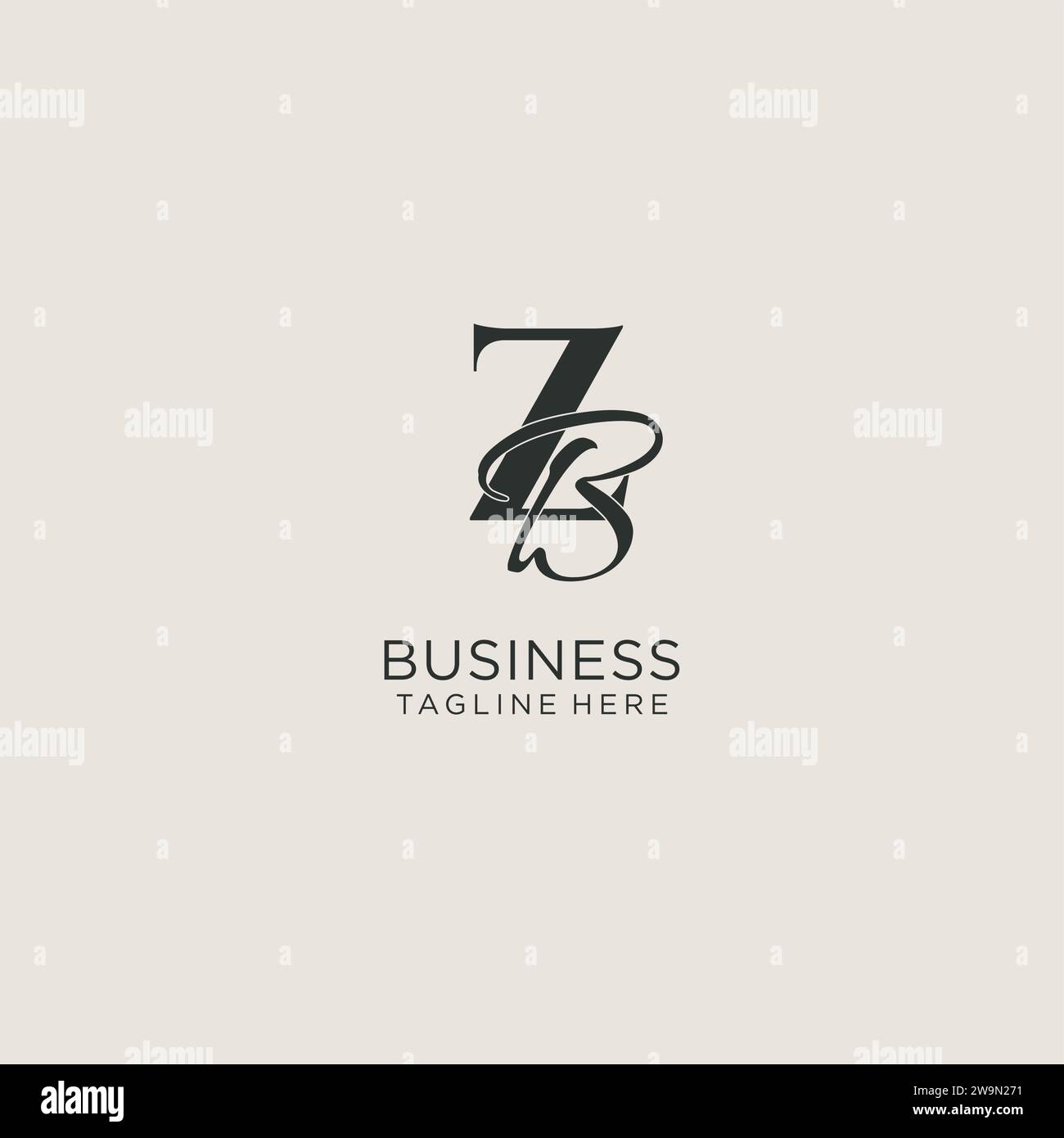 Initials ZB Letter Monogram With Elegant Luxury Style Corporate