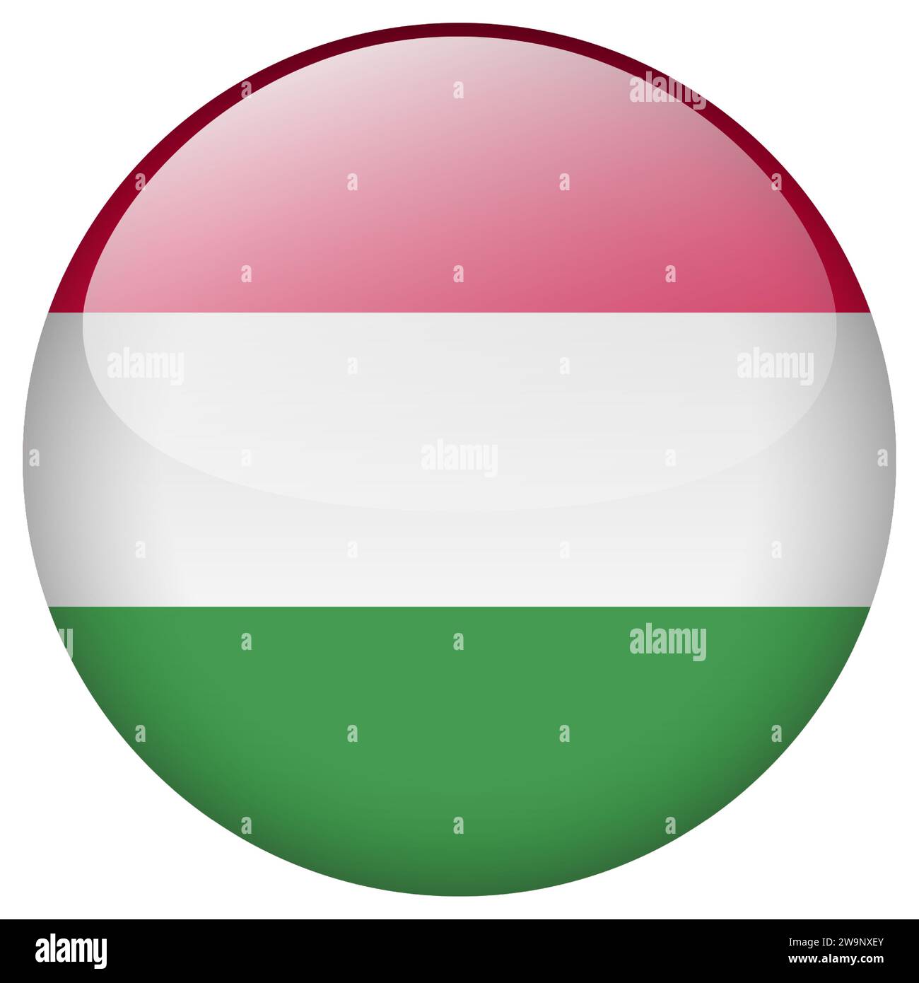 Hungary Flag Button Hungary Circle Flag Button Isolated On White