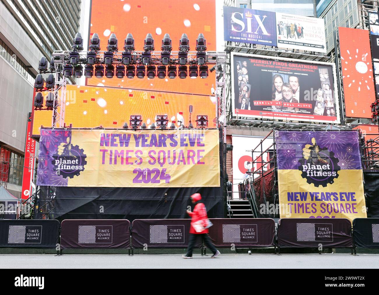 New York United States Th Dec Pedestrians Walk Times Square