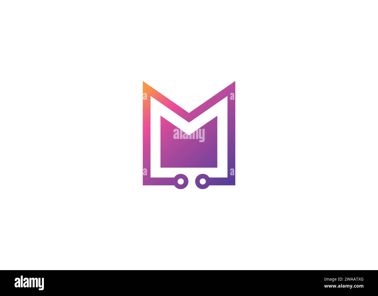 Letter M Technology Vector Monogram Logo Design Template Letter M