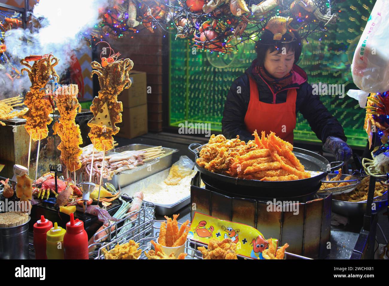 Myeongdong Night Market In Seoul South Korea Stock Photo Alamy