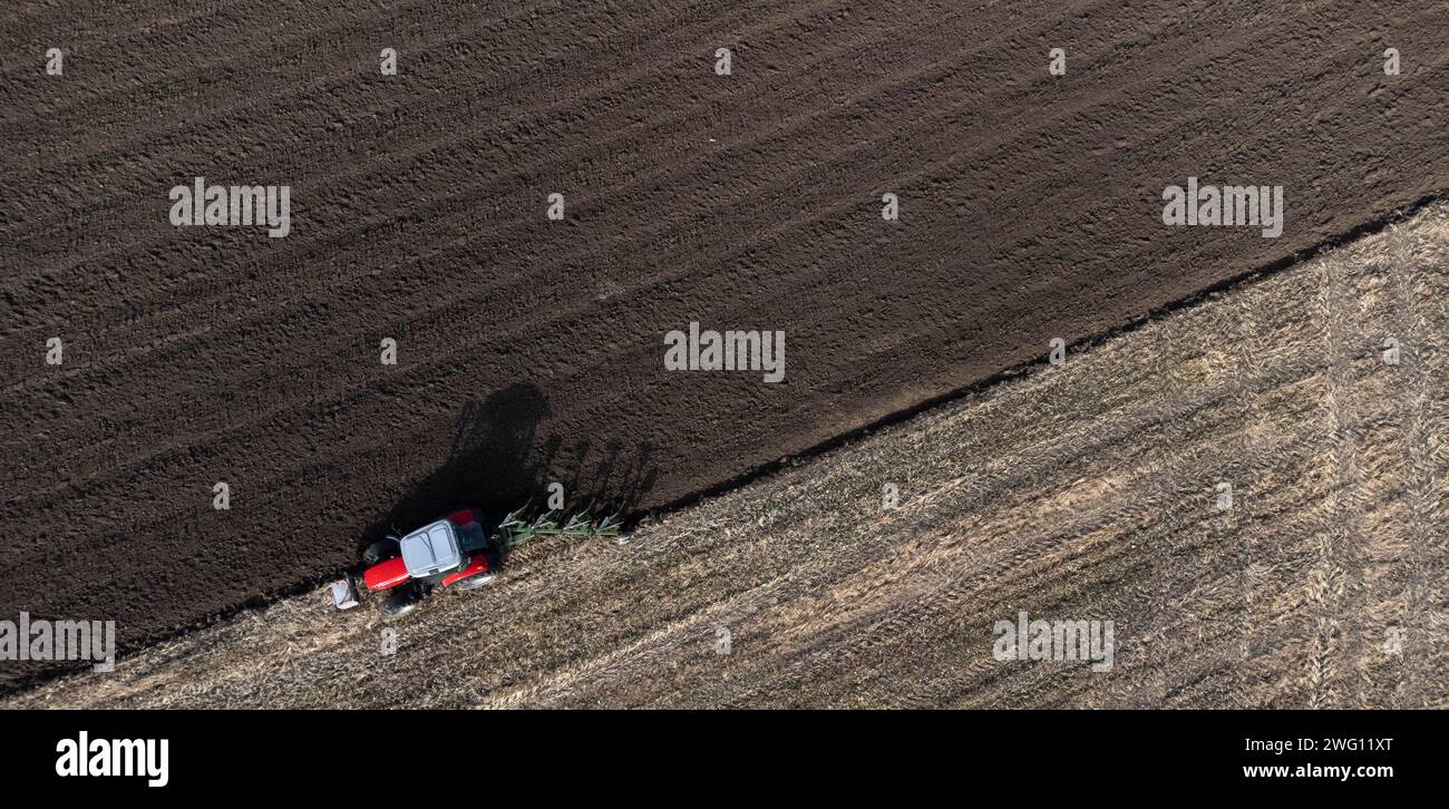 Tractor Ploughs Red Soil Hi Res Stock Photography And Images Alamy