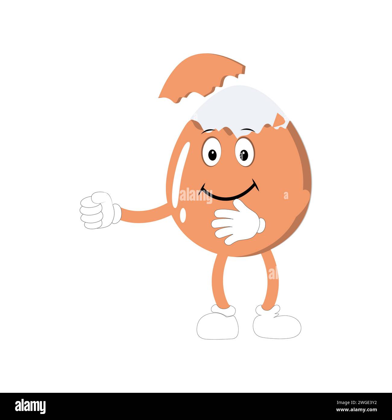 Happy Egg Cartoon Mascot Character Cartoon Egg Giving Thumb Up Hand