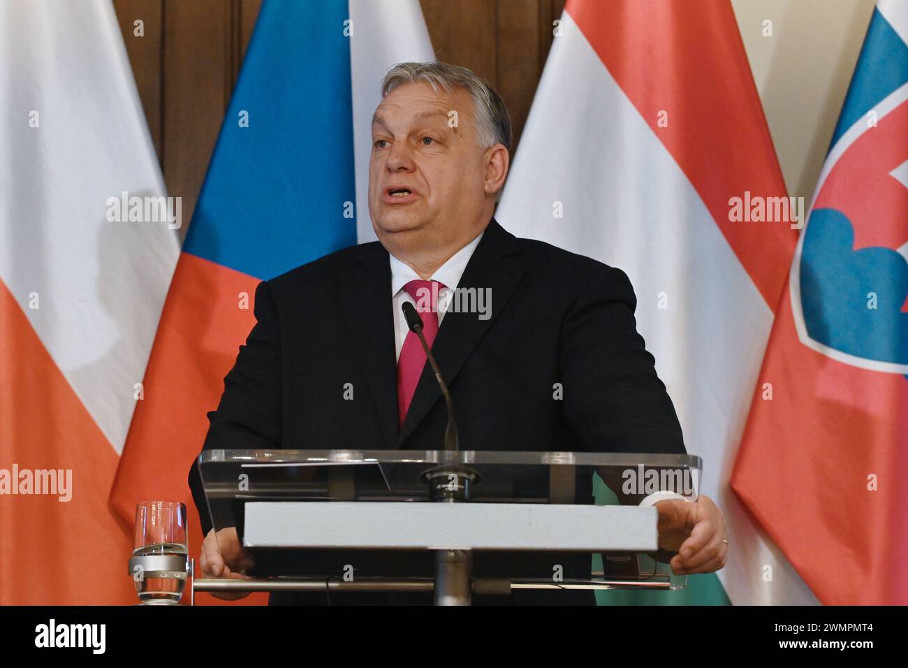 Hungarian Prime Minister Viktor Orban Is Seen During A Joint Press