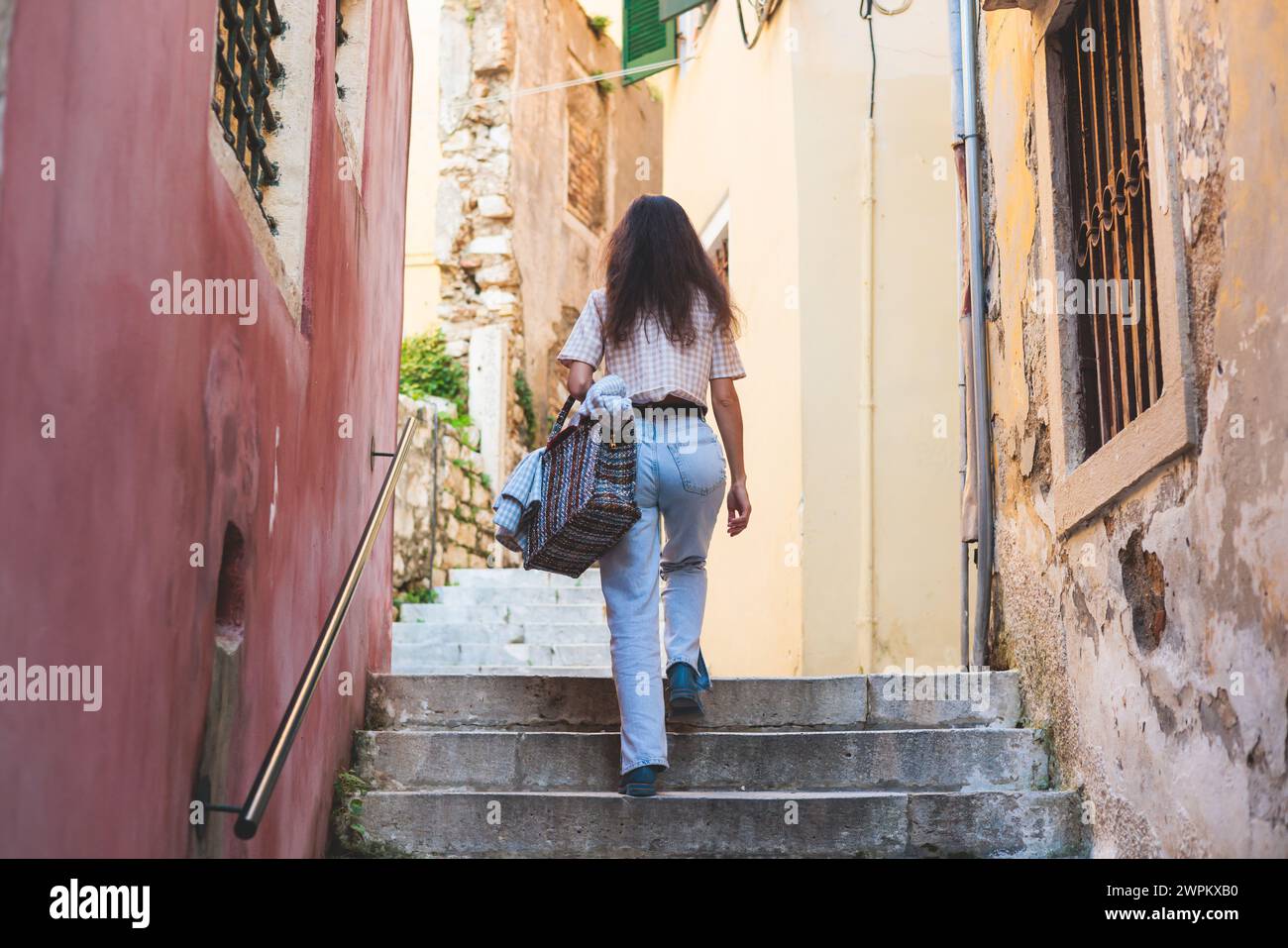 Corfu Street View Kerkyra Old Town Beautiful Cityscape Ionian Sea