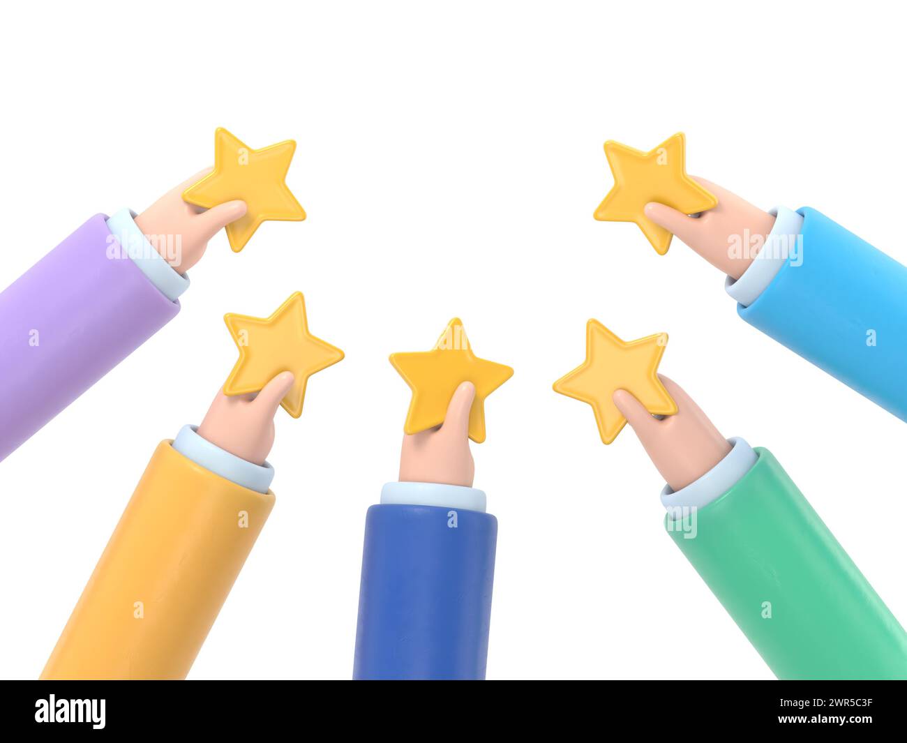 People Characters Giving Five Star Feedback Clients Choosing