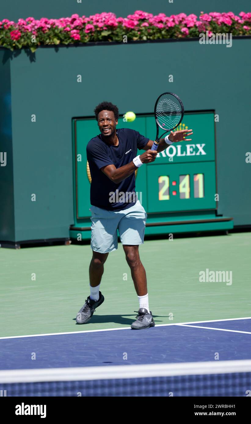 March 11 2024 Gael Monfils Of France Returns A Shot Against Cameron