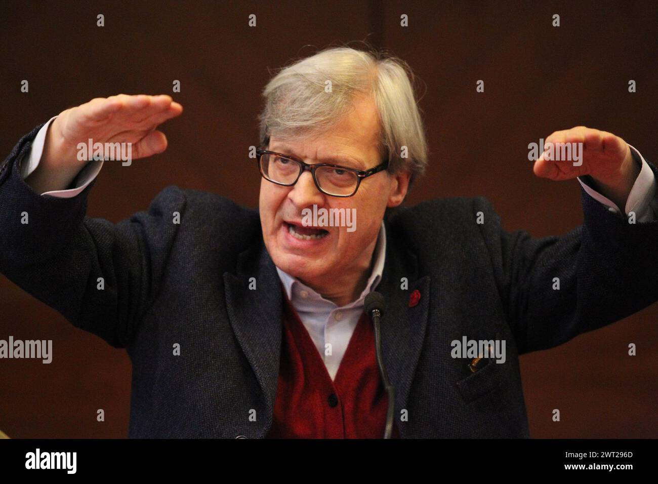 The Well Known Art Critic And Politician Vittorio Sgarbi During A