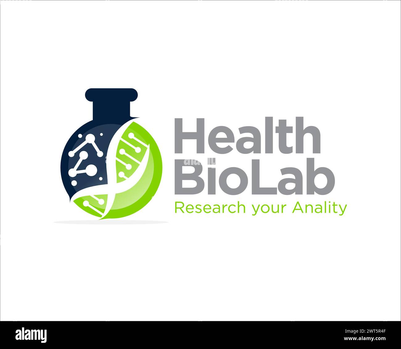 Health Bio Lab Logo Designs For Medical Research Logo Stock Vector