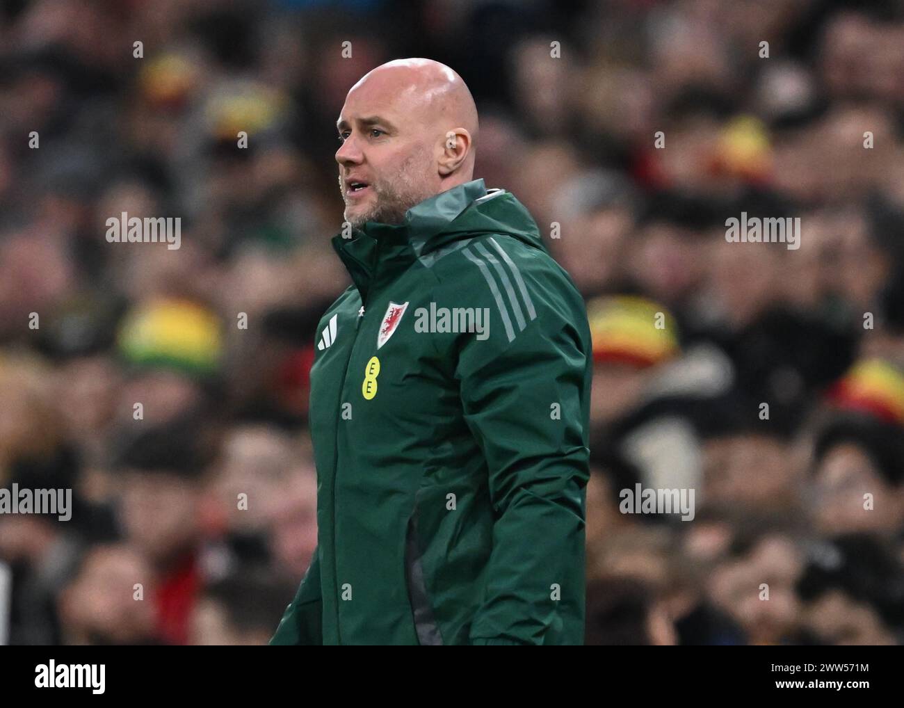 Cardiff Uk St Mar Rob Page Manager Of Wales Watches On