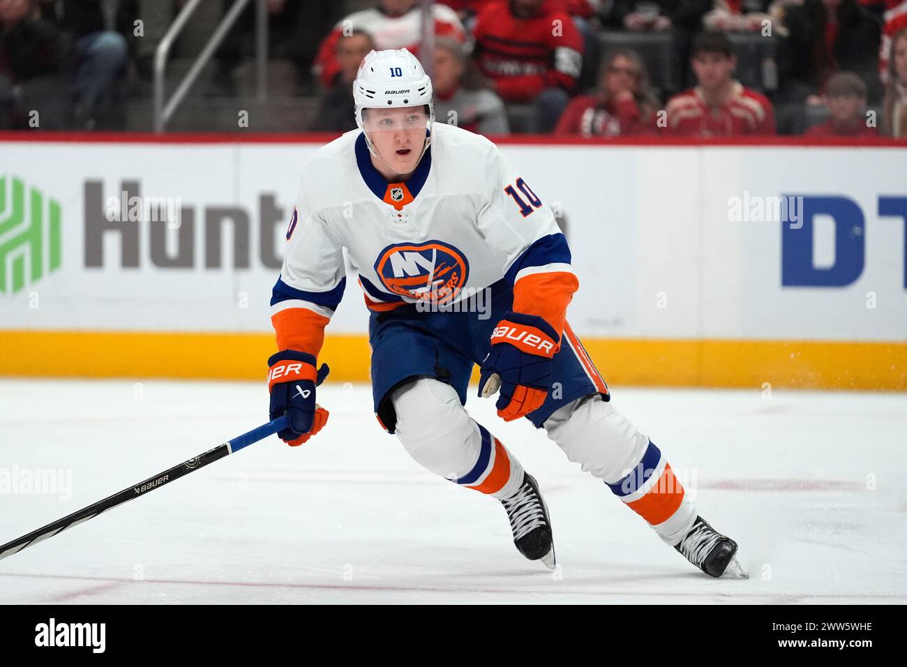 New York Islanders Right Wing Simon Holmstrom Plays Against The