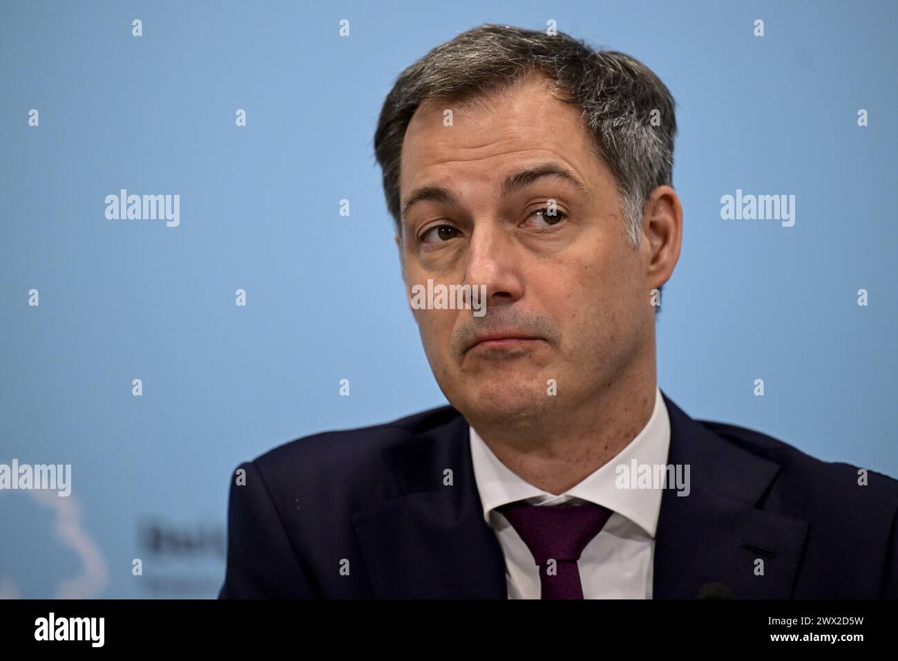 Brussels Belgium 27th Mar 2024 Prime Minister Alexander De Croo