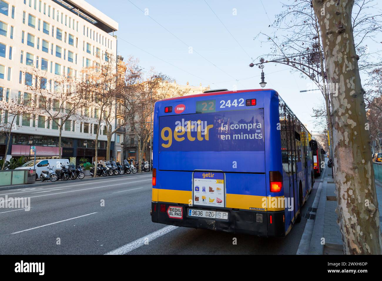 Barcelona Spain FEB 10 2022 Outdoor Advertisement Of Getir On A